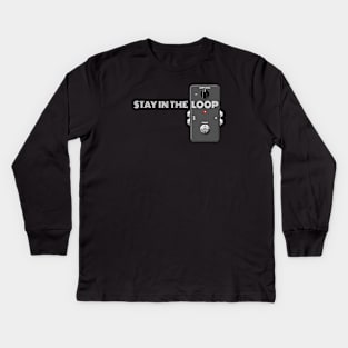 Stay In The Loop (grey) Kids Long Sleeve T-Shirt